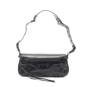 Balenciaga LE CAGOLE Shoulder Bag Leather Black